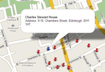 Map showing Charles Stewart House