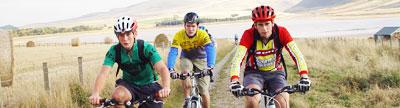 Students on a cycling trip in the countryside