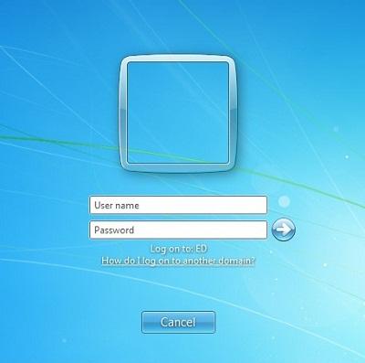 Windows 7 log on screen