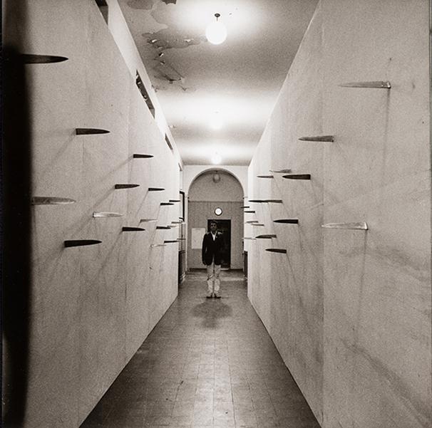 Günther Uecker in his Sharp Corridor at ECA (August 1970). Photo 