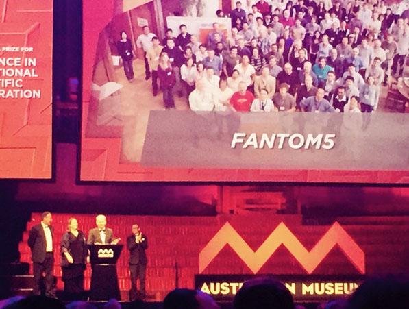 FANTOM5 being presented with the Eureka16 prize