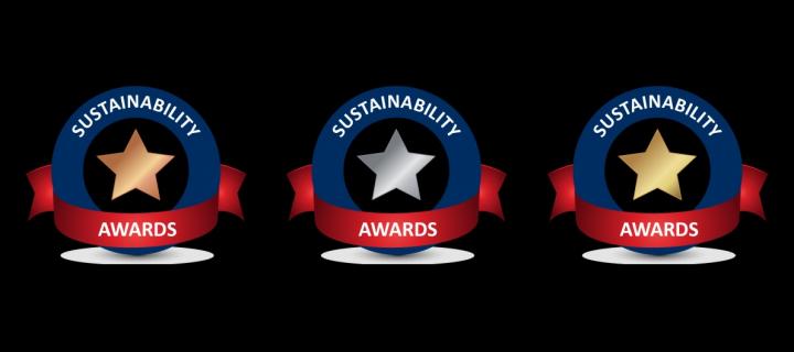 Bronze, silver, and gold sustainability award logos
