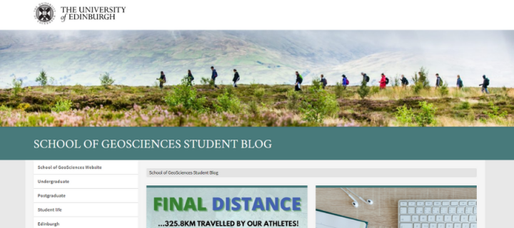 Screengrab of School of GeoSciences blog