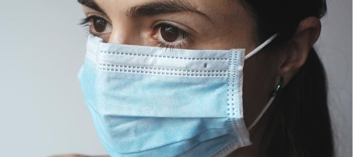 Woman wearing surgical mask