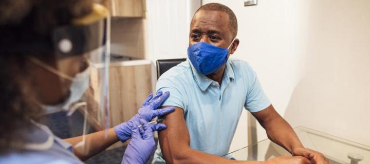 Man getting vaccination