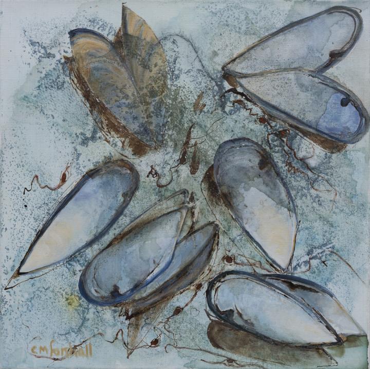 Photograph of a postcard called Mussels Rising by Catherine Forshall