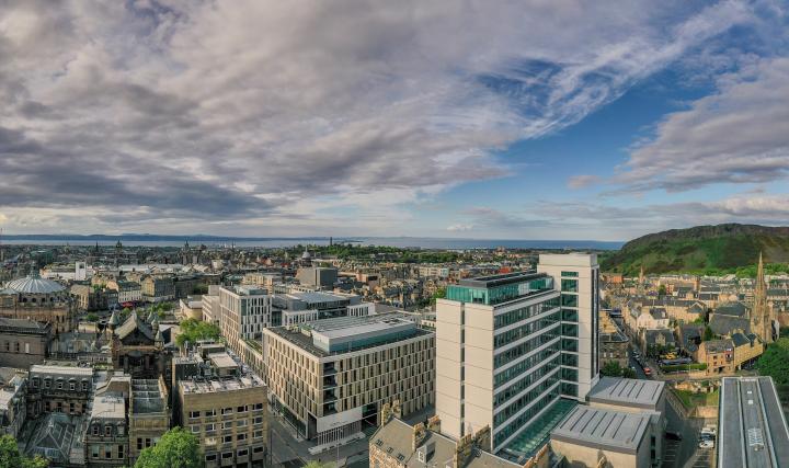 Aerial view of The University of Edinburgh Central Area. Photo by Chris Close