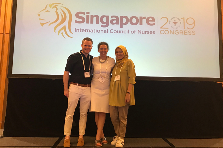 Aisha with students at the ICN conference June 2019