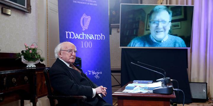 HCA The Pesident of Ireland with Professor Alvin Jackson as part of Machanmh 100