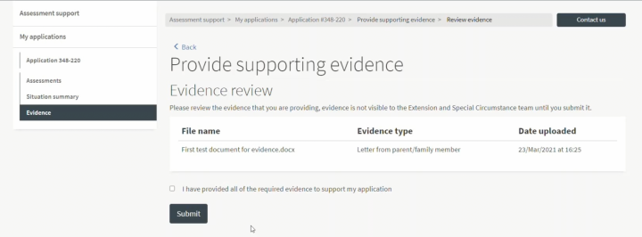 Assessment support evidence review