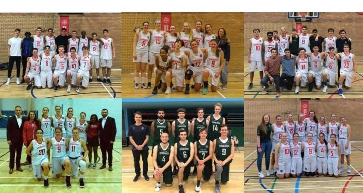 Basketball team photo collage