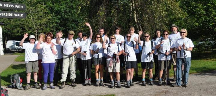 group of people about to climb Ben Nevis for charity