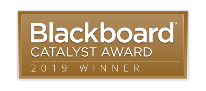 Blackboard Catalyst Award logo, 2019 winner