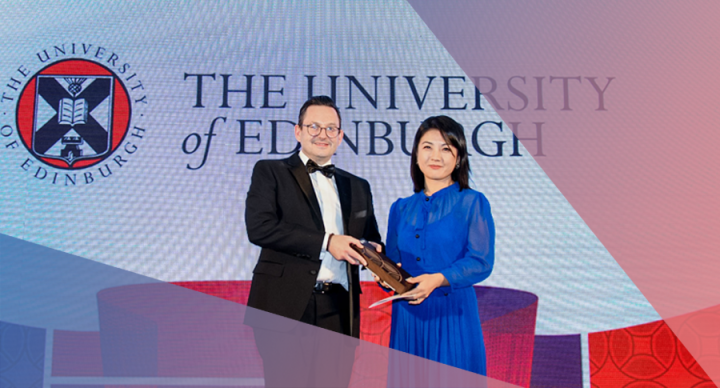The award was received on behalf of the University of Edinburgh by Leina Shi, Director Education at British Council China.
