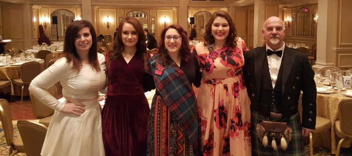 Five guests pictured at the 2017 Alumni Burns Supper in Washington DC