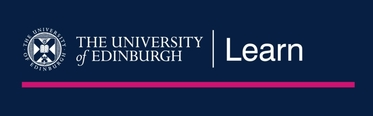 A graphic design of the University of Edinburgh logo and the word 'Learn'