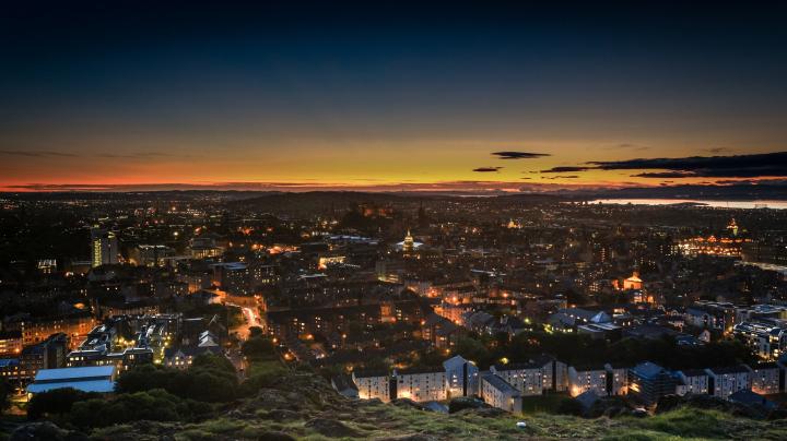Edinburgh at night skyline