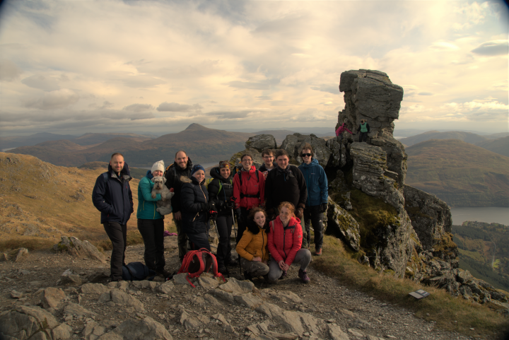LBEP and friends at the peak of the Cobbler, Argyll and Bute, Scotland