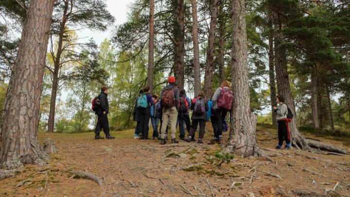 Students discussing on a field trip in the Cairngorms