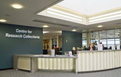 Reception desk at the Centre for Research Collections Library