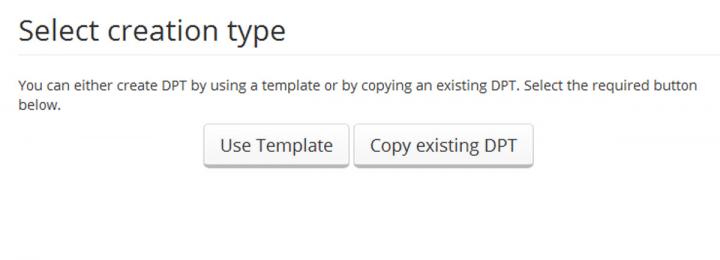 creating dpt copy or template