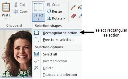 Using Paint to resize your profile image