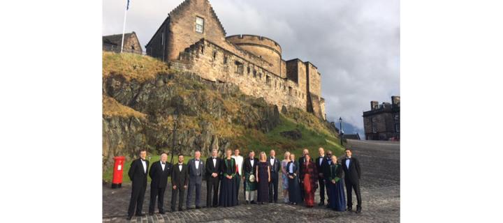 MSc Primary Dental Care students pose at Edinburgh Castle