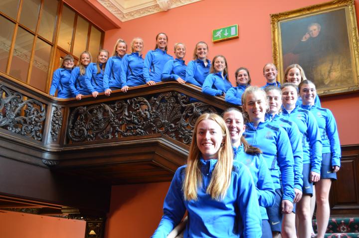 Hockey team on stairs