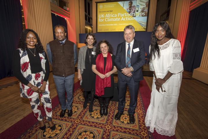 Mastercard Foundation Alumni with VC of Wits University, Professor Vilakasi and the Principal of the University of Edinburgh, Professor Sir Peter Mathieson