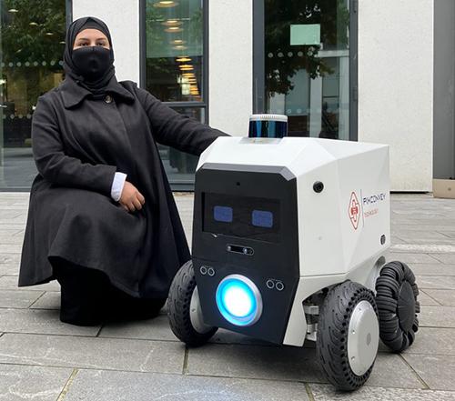 Pixconvey founder Ebtehal Alotaibi with robot Pixie