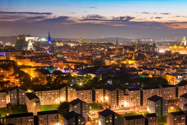 Edinburgh city rooftops