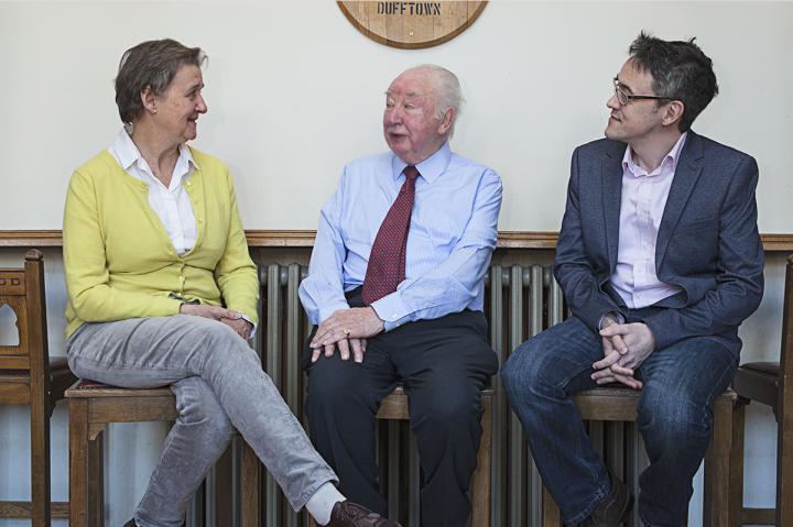Jo Hockley, Norman Stewart and Dr Chris Harding in the Teviot Lounge