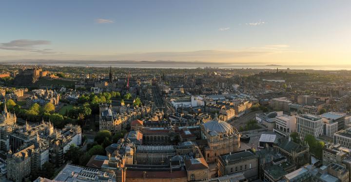 Arial view of Edinburgh