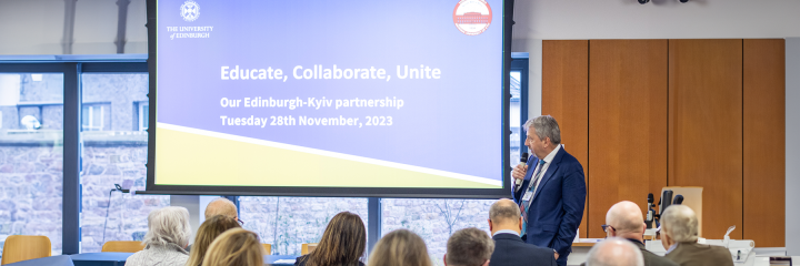 Principal Peter Mathieson speaking at the Educate, Collaborate, Unite conference