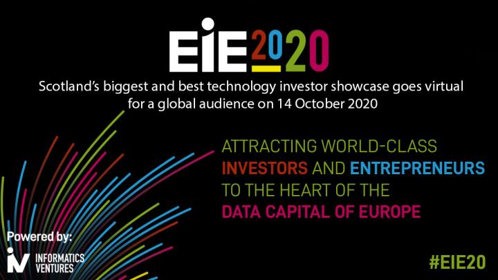 EIE20 poster explaining its aim: "Attracting world-class investors and entrepreneurs to the heart of the data capital of Europe"
