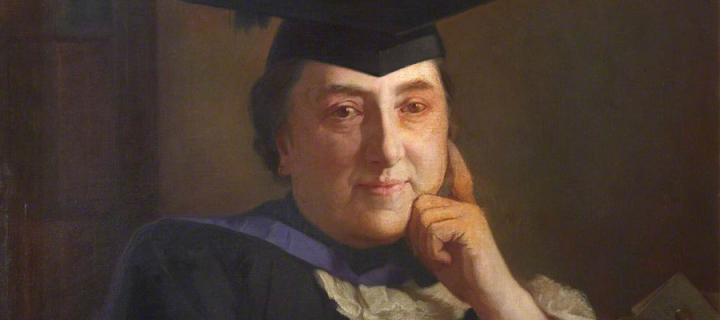 Detail from the portrait of Eleanor Anne Ormerod that hangs in Old College.