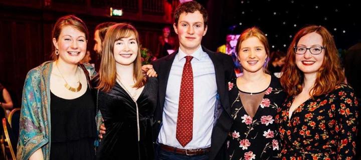 A photo of the student volunteers at the awards ceremony