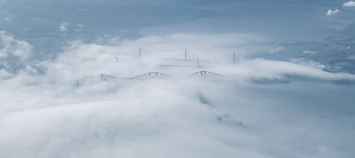 Aerial shot of Forth Bridges