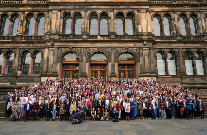 Delegates on the steps of the National Museum of Scotland 
