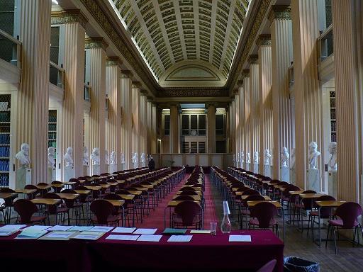 Exam hall ready for exams at the law school