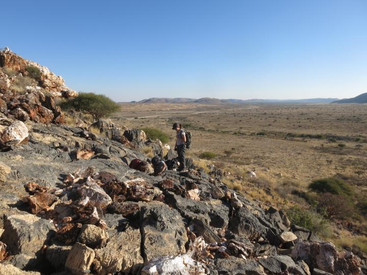 Image of researchers doing fieldwork in Namibia