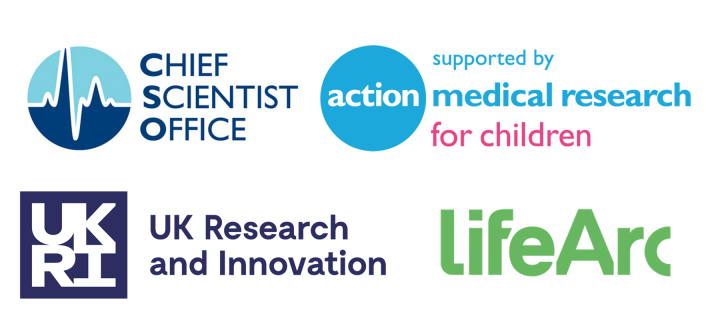 Logos of CSO, Action Medical Research, UKRI and LifeArc.