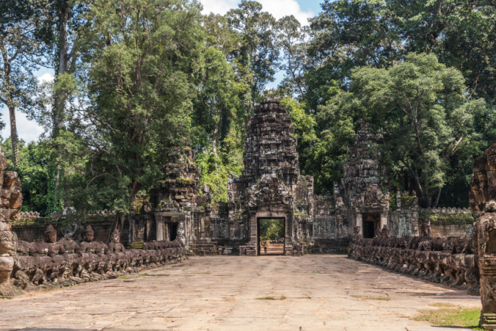 Temple entrance of Preah Khan next to Angkor Wat in Siem Reap, Cambodia
