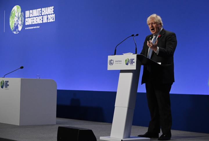 Boris Johnson addresses delegates at COP26