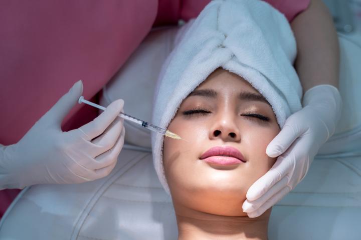 Woman having cosmetic surgery