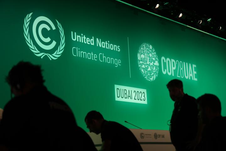 Image showing plenary hall at COP28 the day before its official opening on November 29, 2023