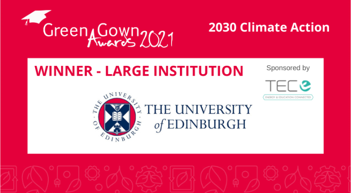 Green Gown Awards 2021: 2030 Climate Action - University of Edinburgh - Winner (large institution)