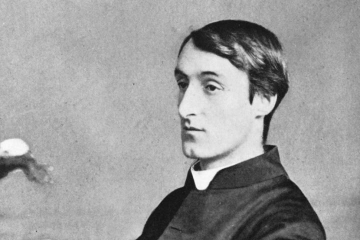 Black and white photograph of Gerard Manley Hopkins