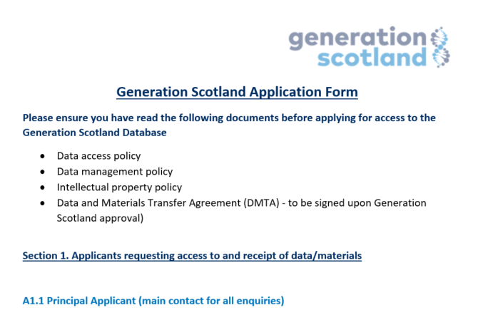 Data access form example