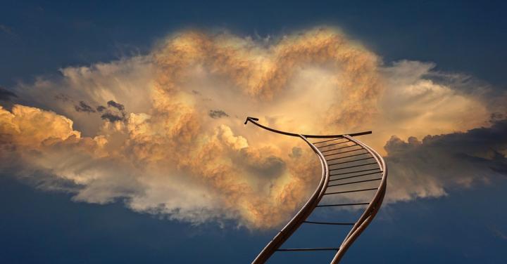 Ladder going into clouds